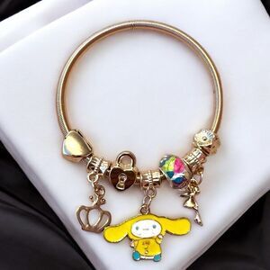 Cinnamoroll Heart Fairy Charming Gold Tone Bracelet
